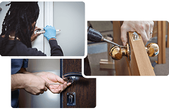 Handyman fitting door furniture in a London property
