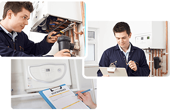 Boiler service technician while working in a London property
