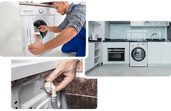 Washing machine fitter while working in a London property