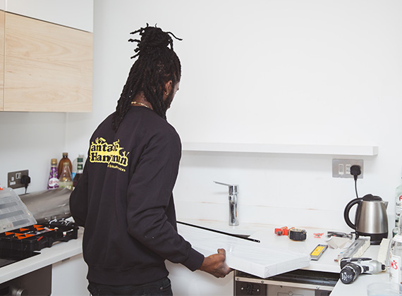 Quality shelves installation in a house in South London